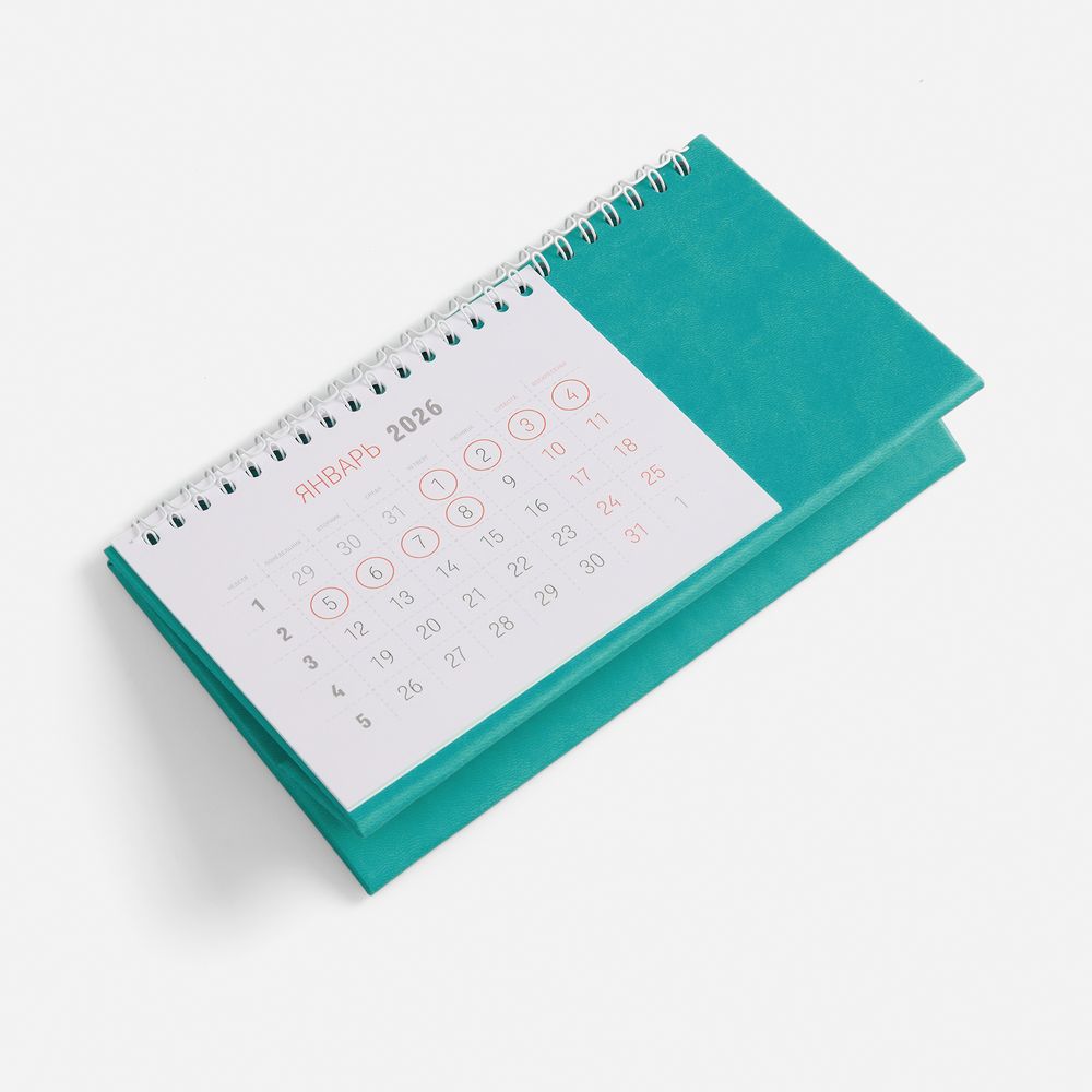Календарь настольный Brand, бирюзовый — изображение 4