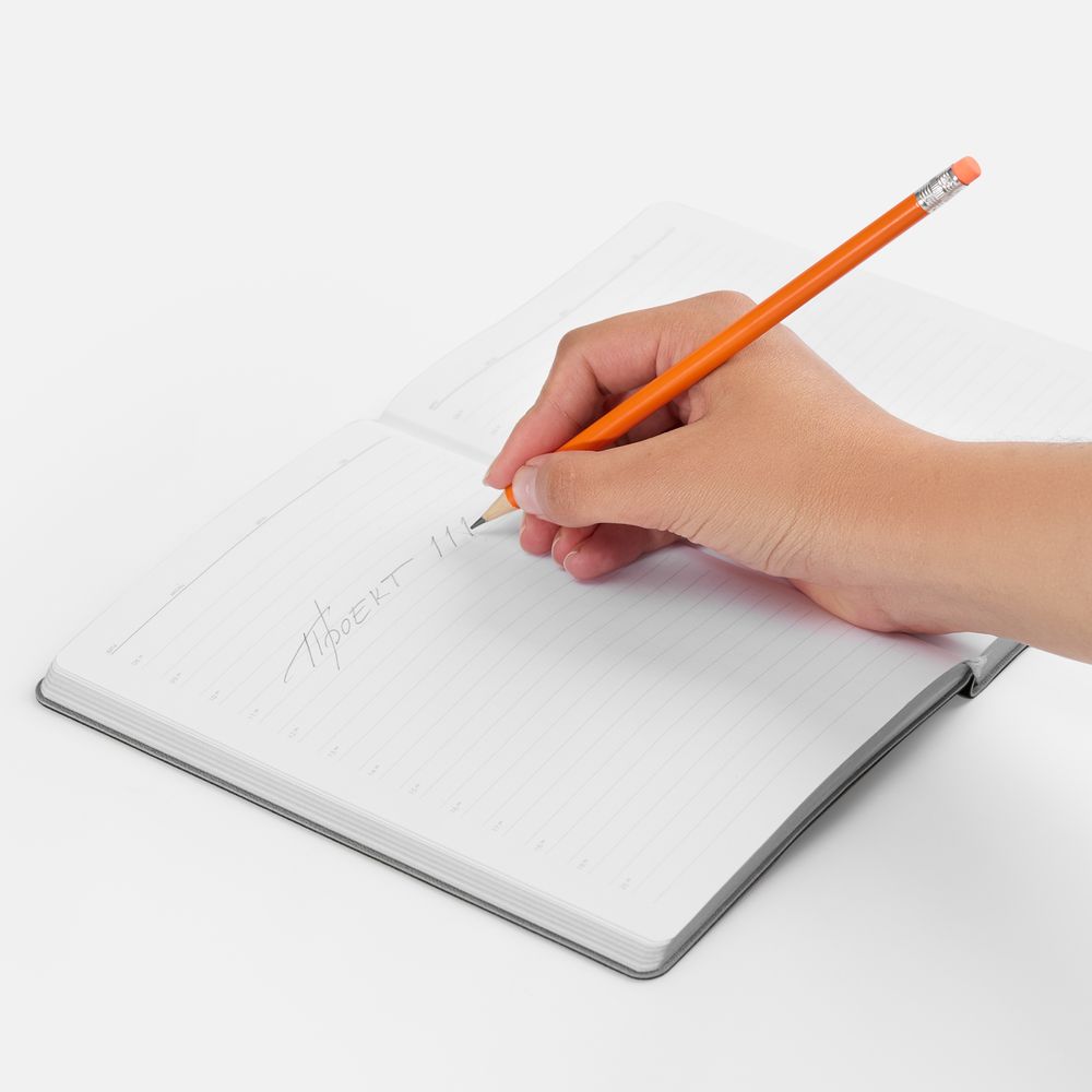 Карандаш простой Hand Friend с ластиком, оранжевый — изображение 3