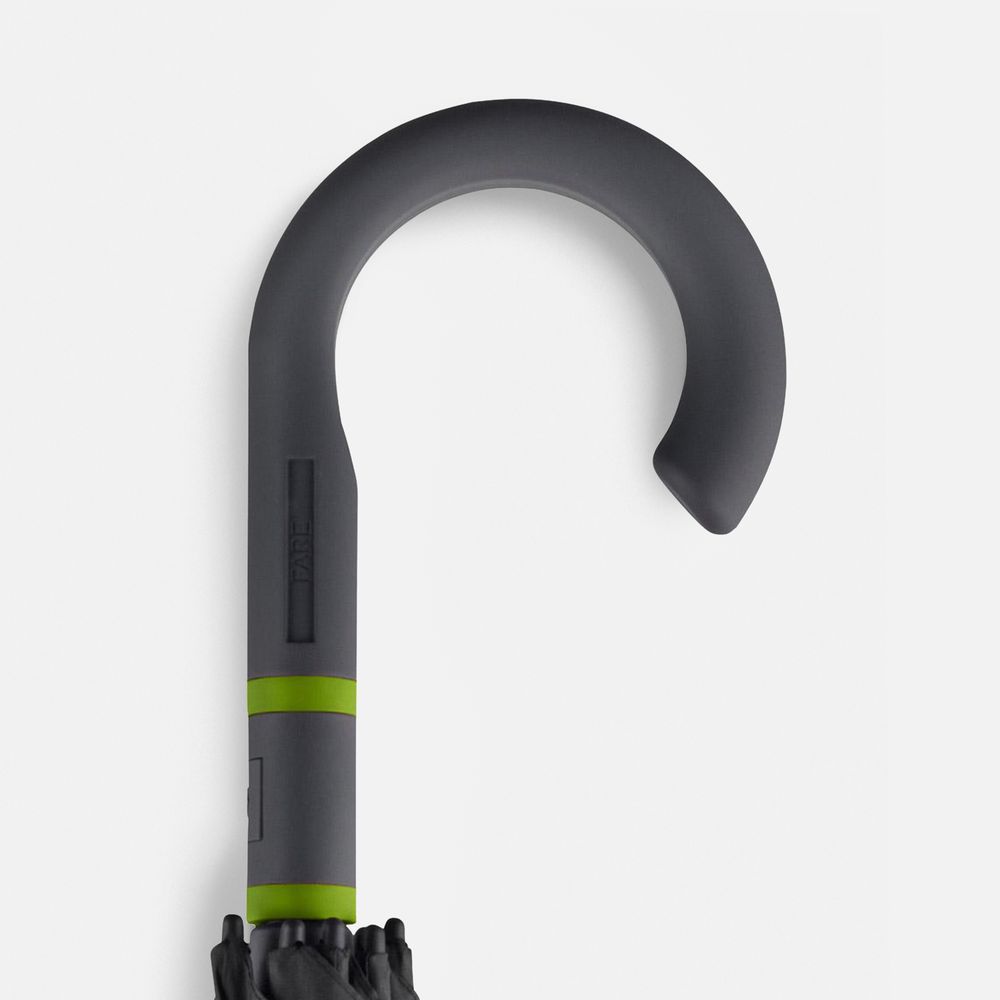 Зонт-трость с цветными спицами Color Style, зеленое яблоко, с серой ручкой — изображение 6