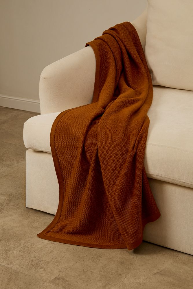 Плед Ornato, оранжевый (светлое золото) — изображение 7