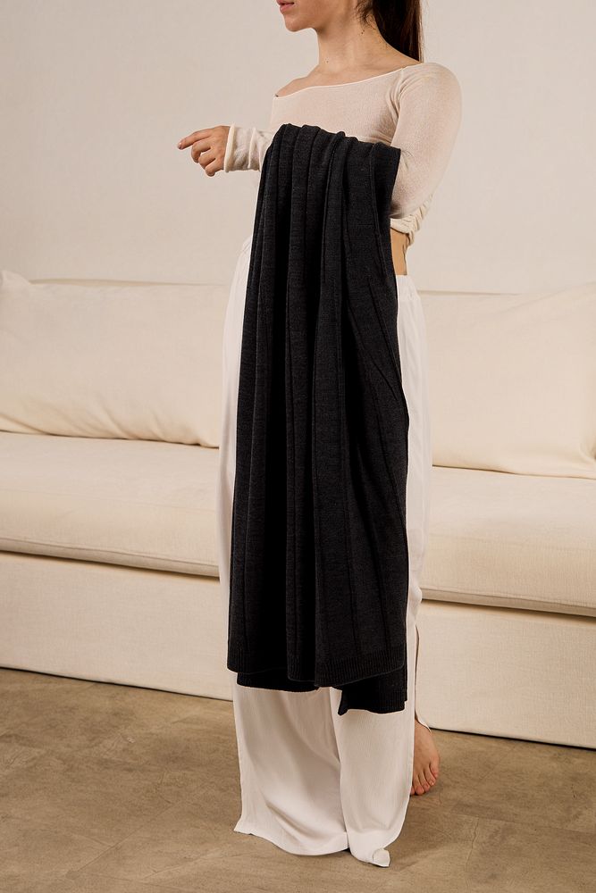 Плед Bambolay, темно-серый меланж — изображение 6