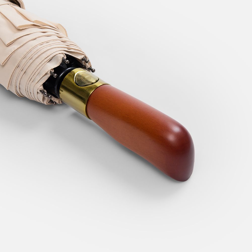 Зонт складной Cloudburst в подарочной упаковке, бежевый — изображение 7