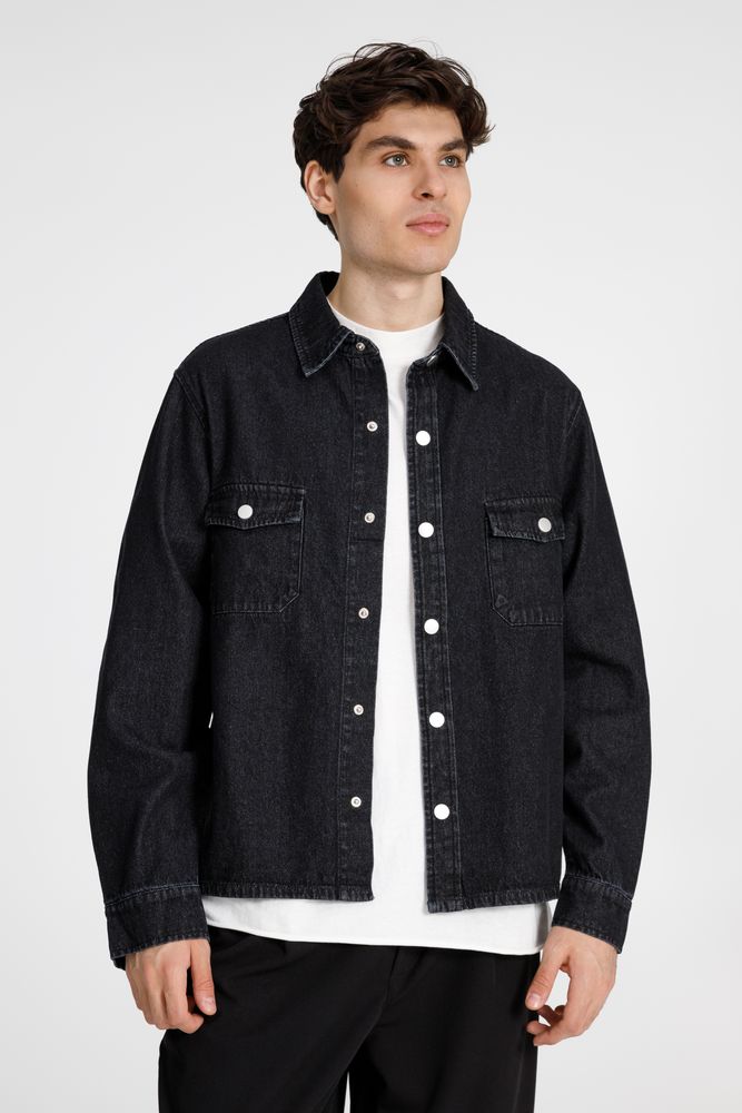 Куртка джинсовая O3, черная — изображение 4