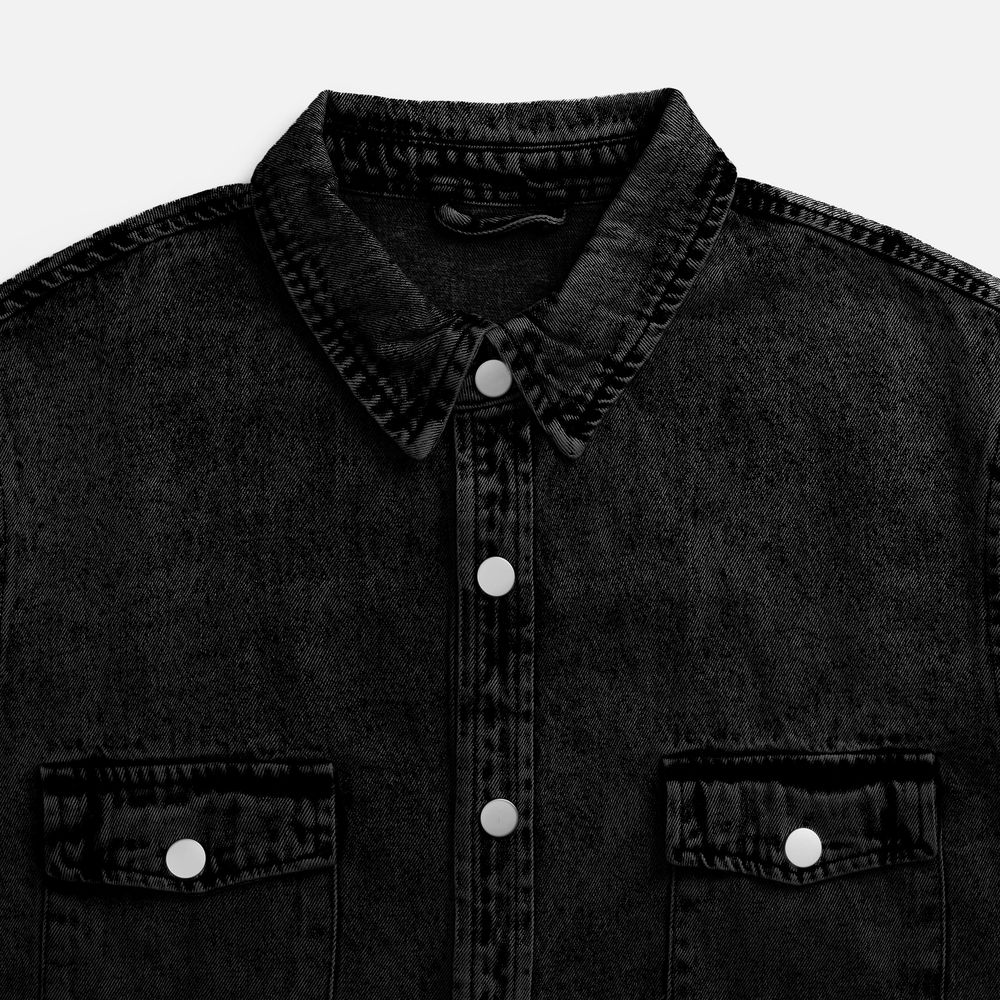 Куртка джинсовая O3, черная — изображение 7