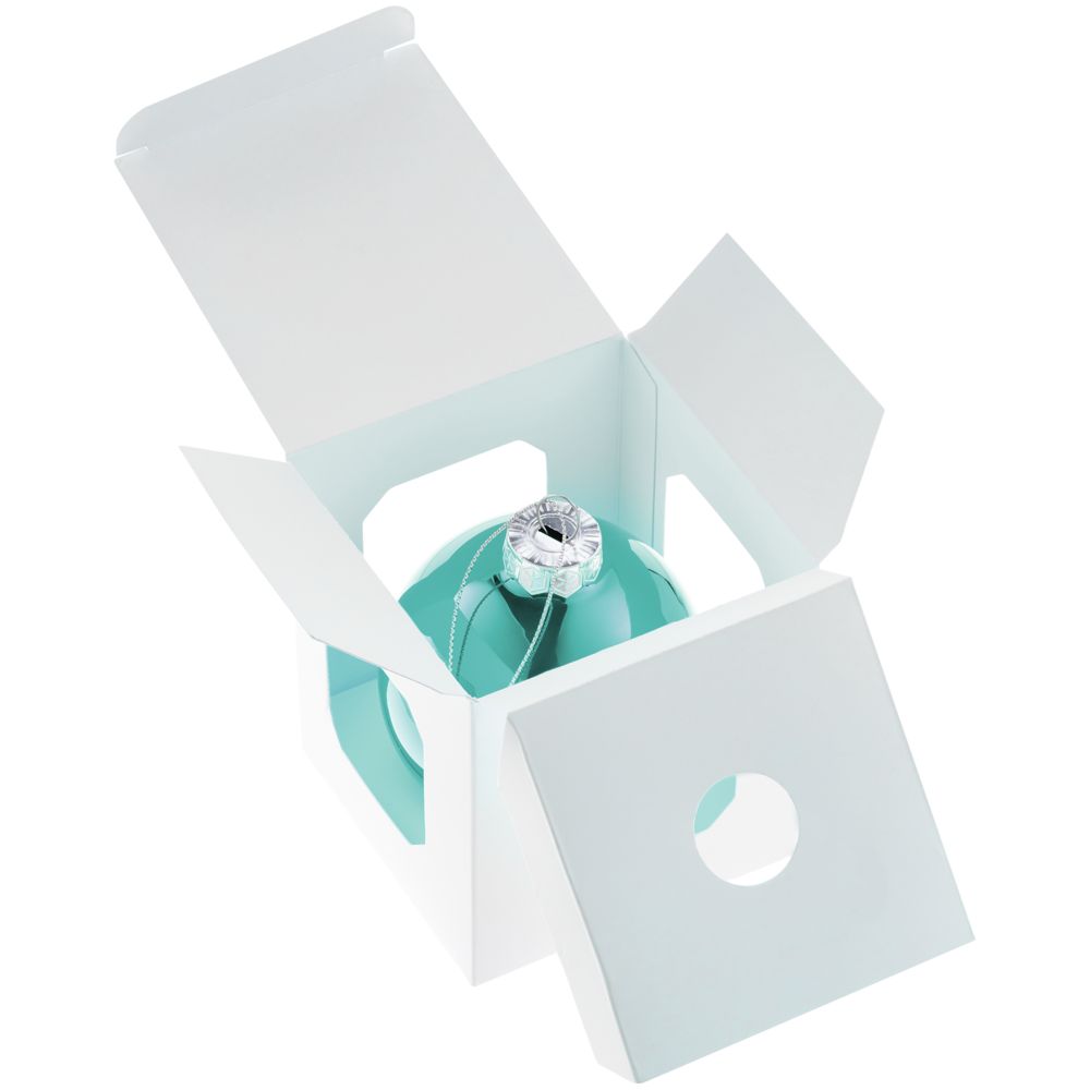 Елочный шар Finery Gloss, 8 см, глянцевый бирюзовый — изображение 5