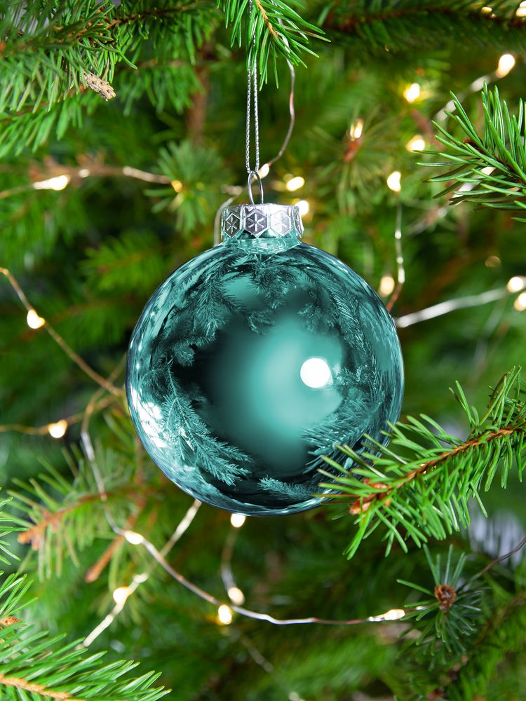 Елочный шар Finery Gloss, 8 см, глянцевый бирюзовый — изображение 6