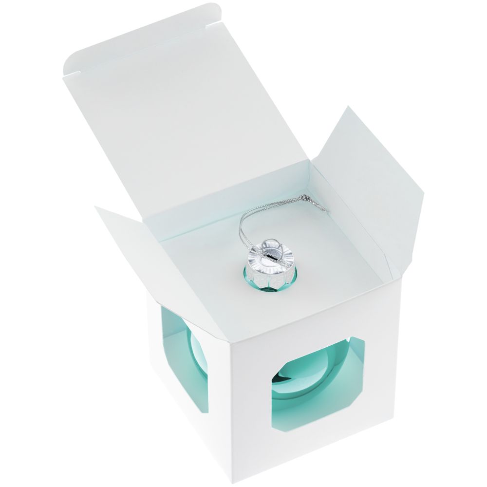 Елочный шар Finery Gloss, 8 см, глянцевый бирюзовый — изображение 4