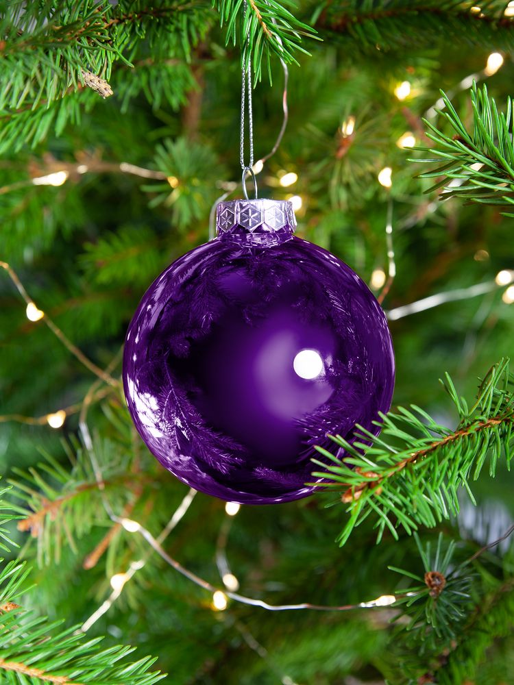 Елочный шар Finery Gloss, 8 см, глянцевый фиолетовый — изображение 6