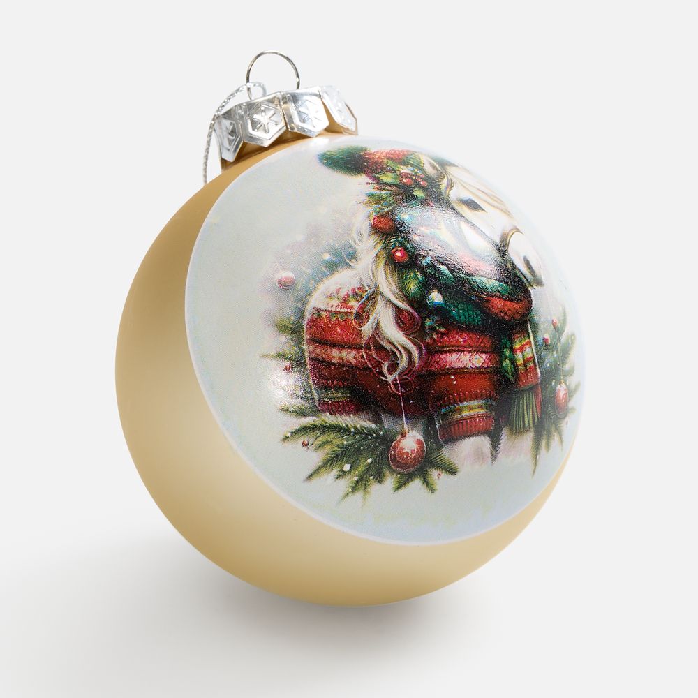 Елочный шар Finery Matt, 8 см, матовый золотистый — изображение 7