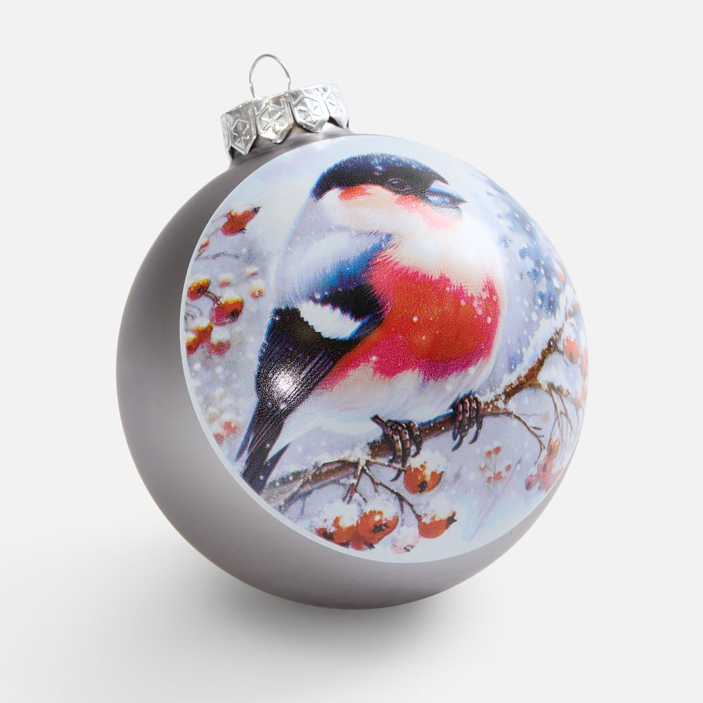 Елочный шар Finery Matt, 8 см, матовый серебристый — изображение 7