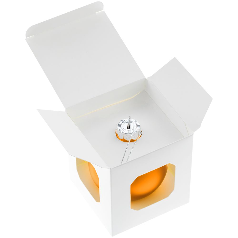 Елочный шар Finery Matt, 8 см, матовый оранжевый — изображение 4