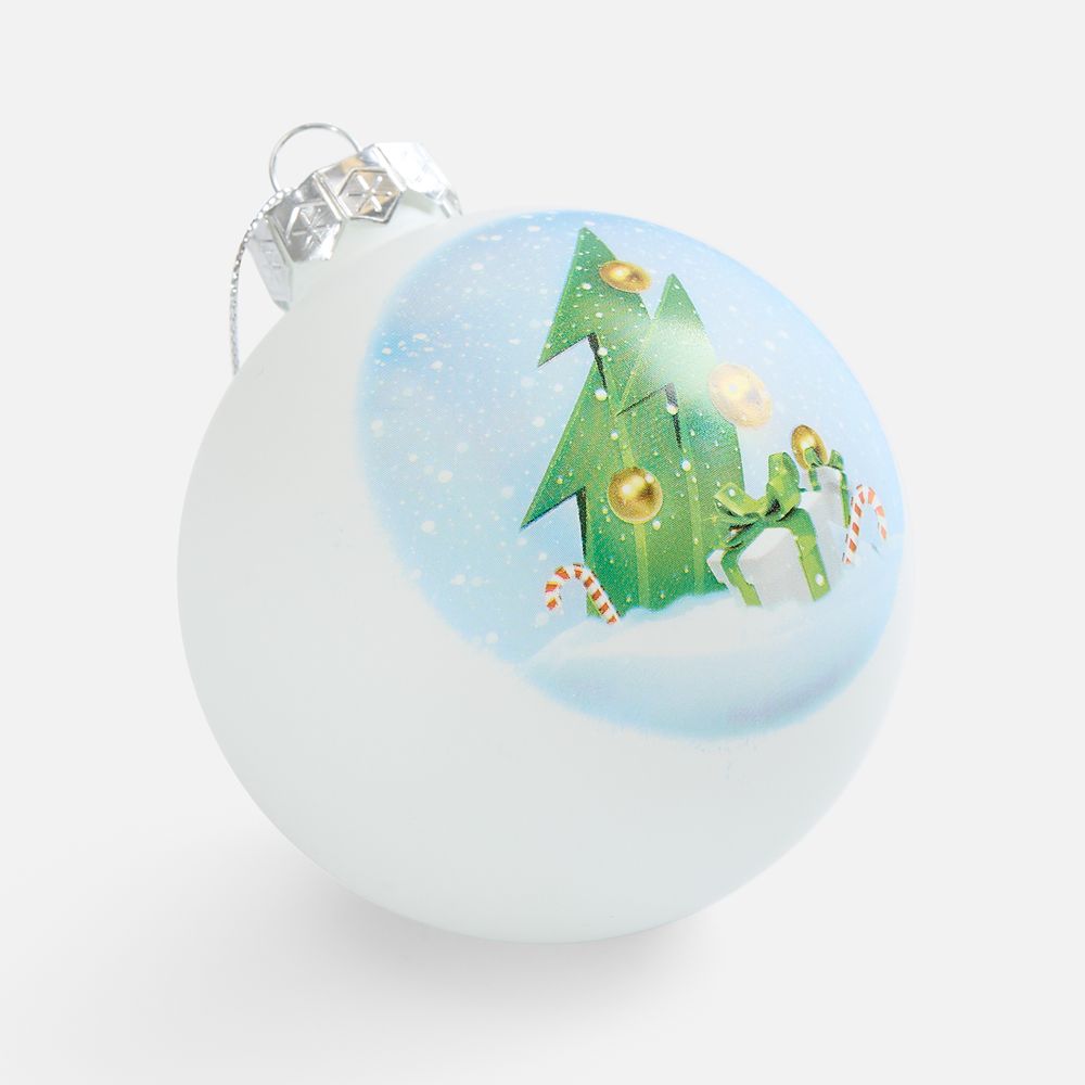 Елочный шар Finery Matt, 8 см, матовый белый — изображение 7