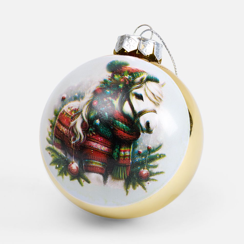 Елочный шар Finery Gloss, 10 см, глянцевый золотистый — изображение 8