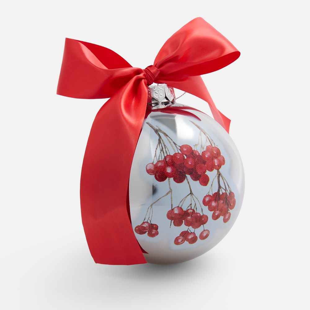 Елочный шар Finery Gloss, 10 см, глянцевый серебристый — изображение 8