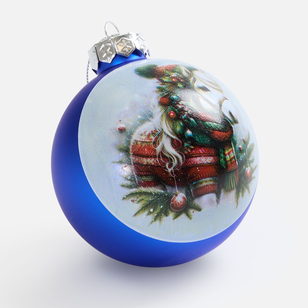 Елочный шар Finery Matt, 10 см, матовый синий — изображение 8