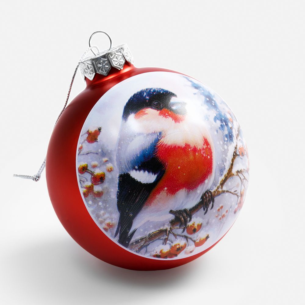 Елочный шар Finery Matt, 10 см, матовый красный — изображение 8