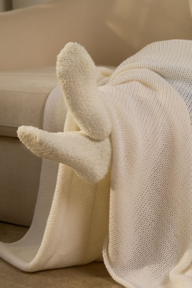 Плед Knitly, белый — изображение 7