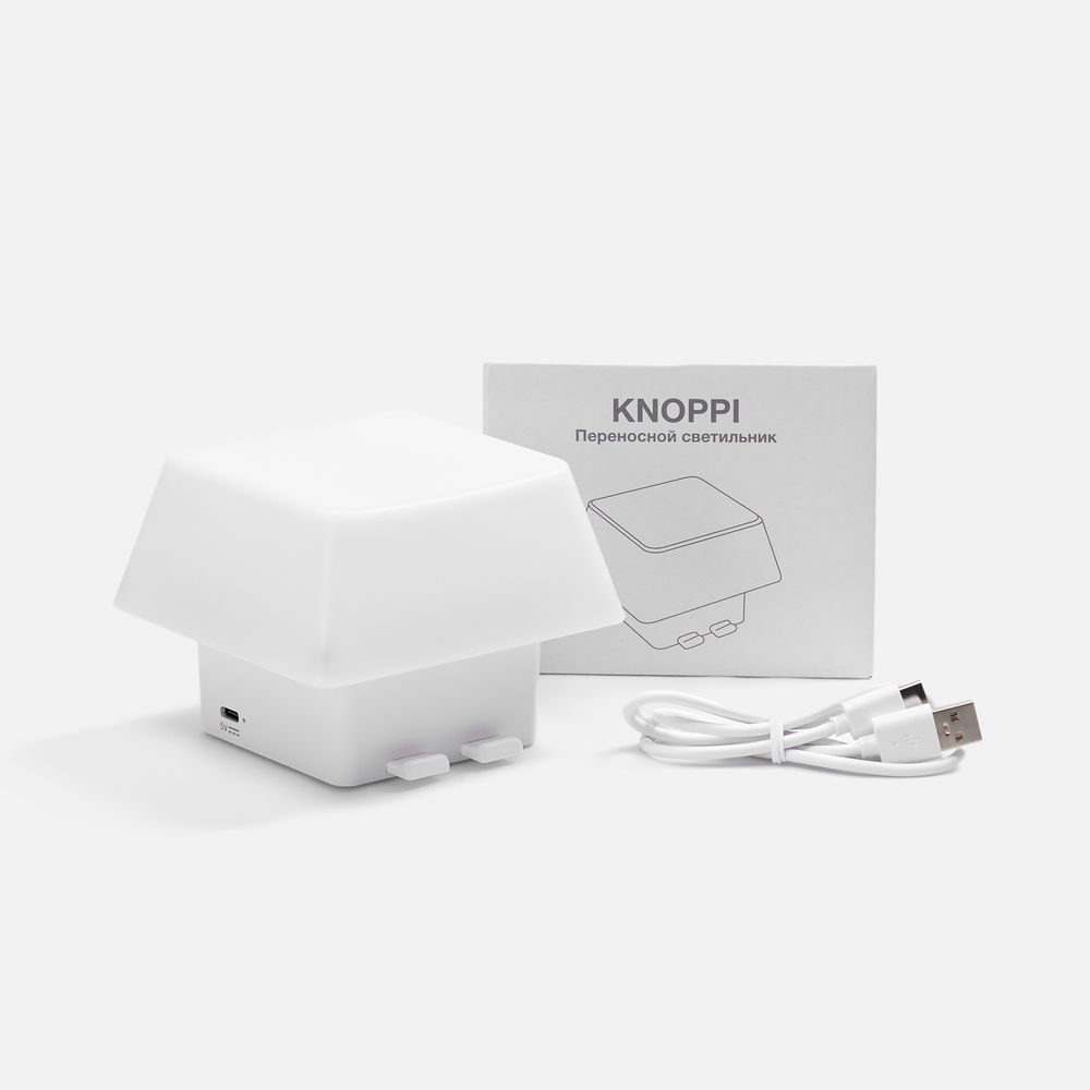 Светильник с подставкой для смартфона Knoppi, белый — изображение 6