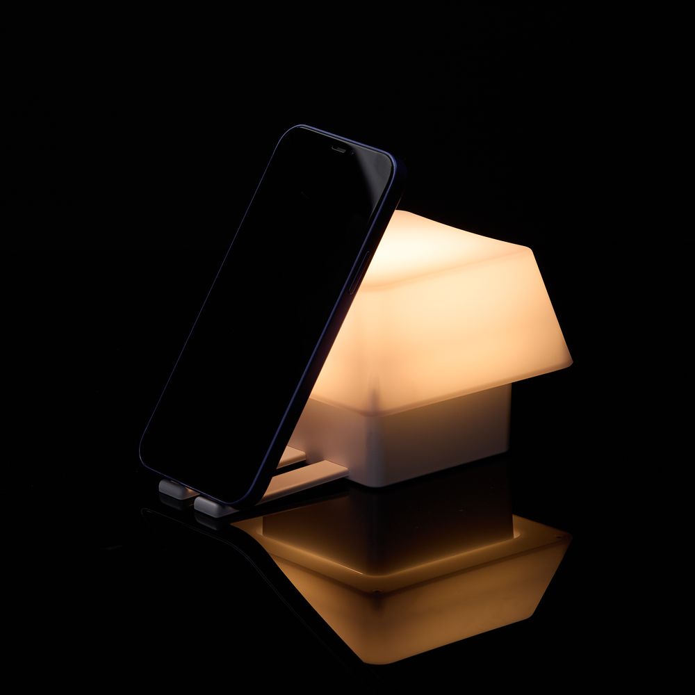 Светильник с подставкой для смартфона Knoppi, белый — изображение 7