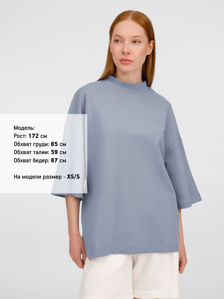 Футболка оверсайз унисекс T9, серая — изображение 6