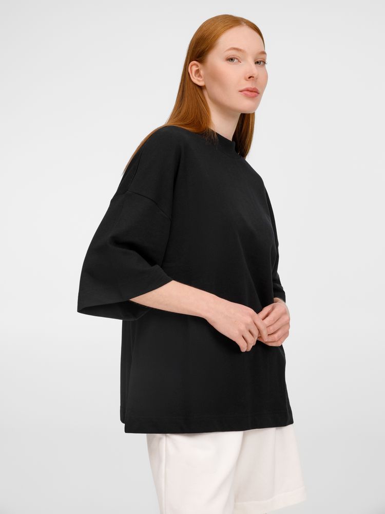 Футболка оверсайз унисекс T9, черная — изображение 9