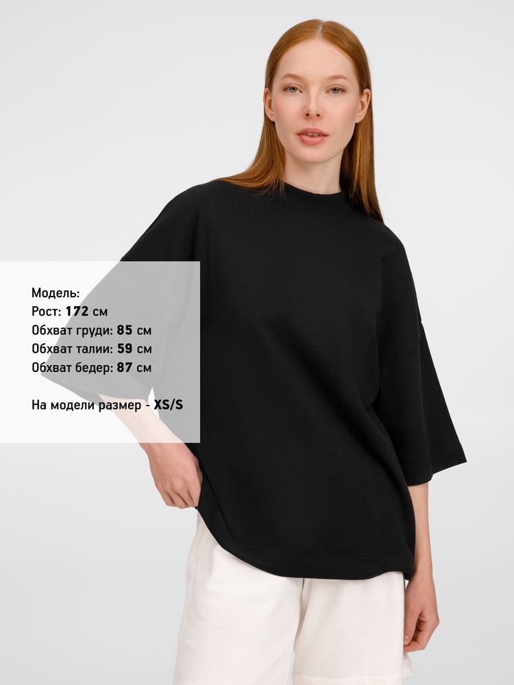 Футболка оверсайз унисекс T9, черная — изображение 7