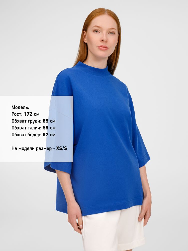 Футболка оверсайз унисекс T9, синяя — изображение 6