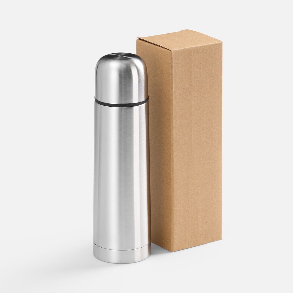 Термос Plain 500, ver.2, серебристый — изображение 9