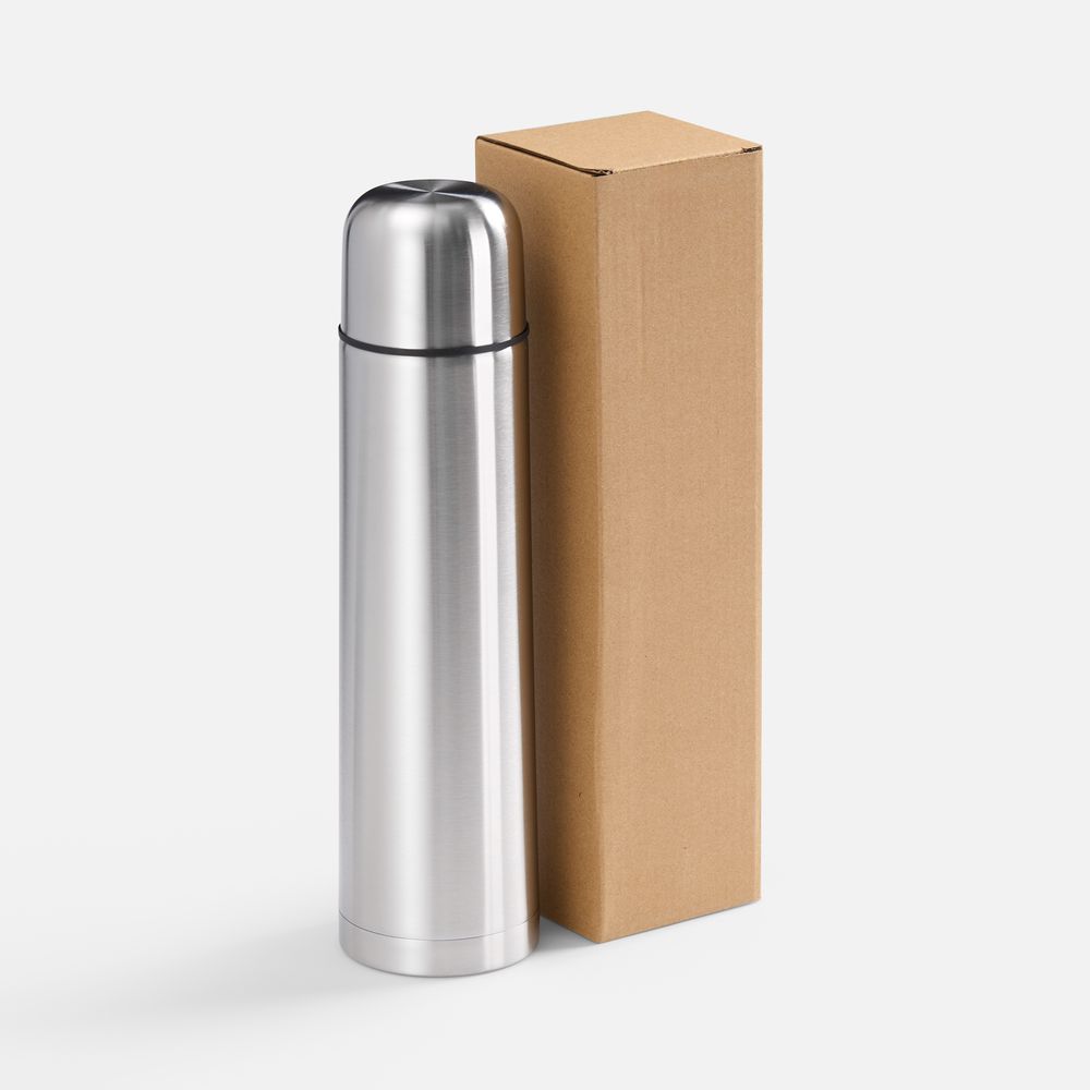 Термос Plain 1000, ver.2, серебристый — изображение 9