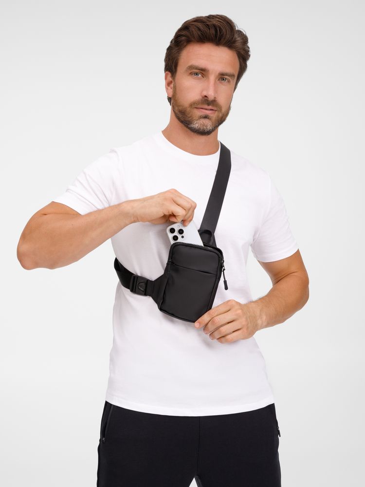 Спортивная кросс-боди сумка UrbanHike, черная — изображение 9