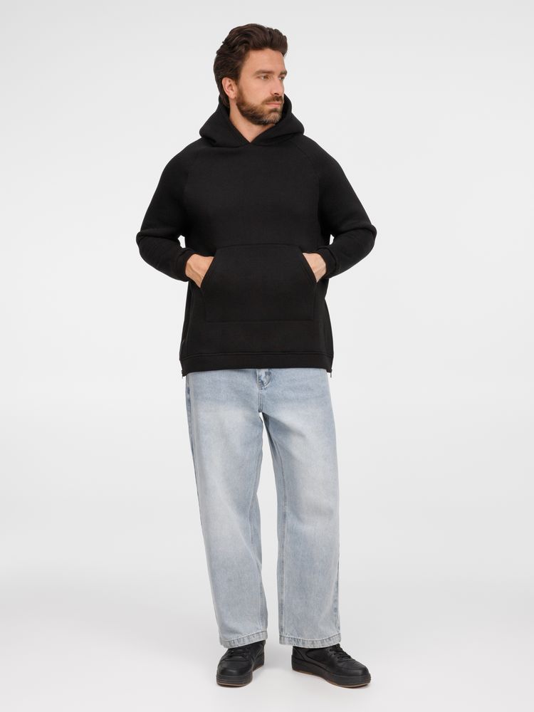 Худи унисекс оверсайз Easy Street, черное — изображение 11