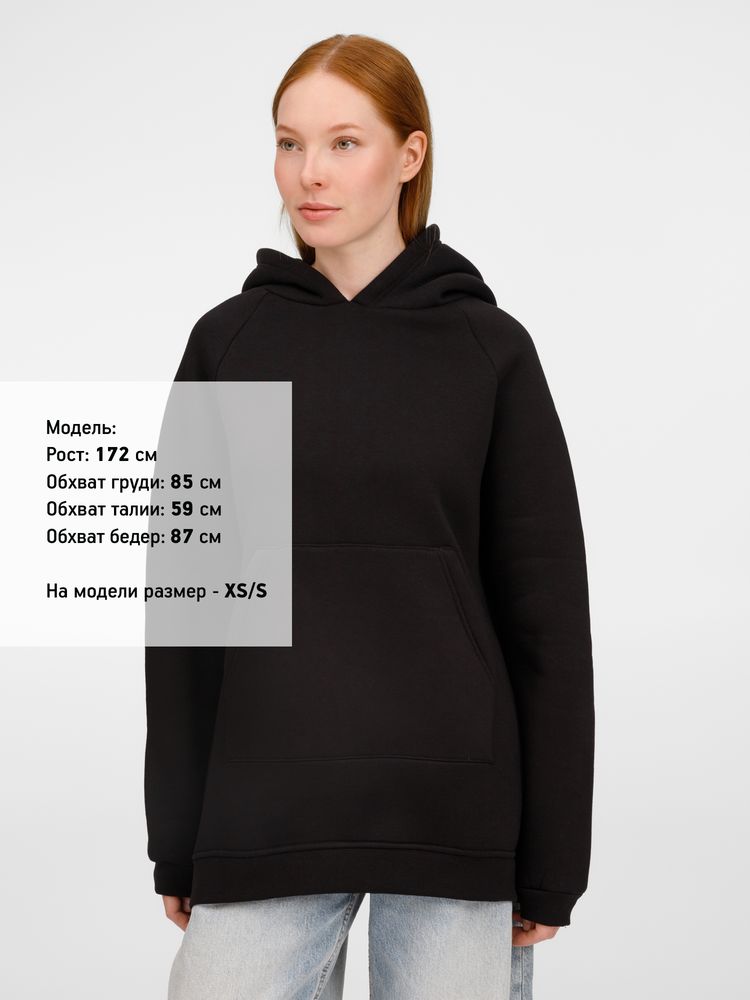 Худи унисекс оверсайз Easy Street, черное — изображение 12