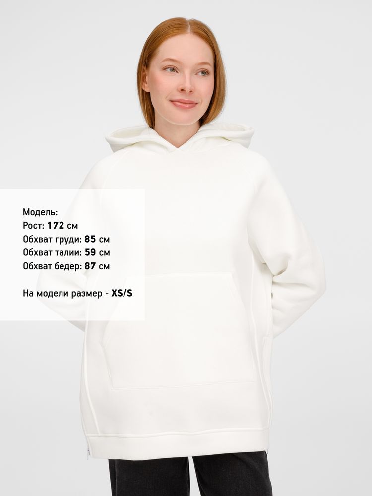 Худи унисекс оверсайз Easy Street, молочно-белое — изображение 12