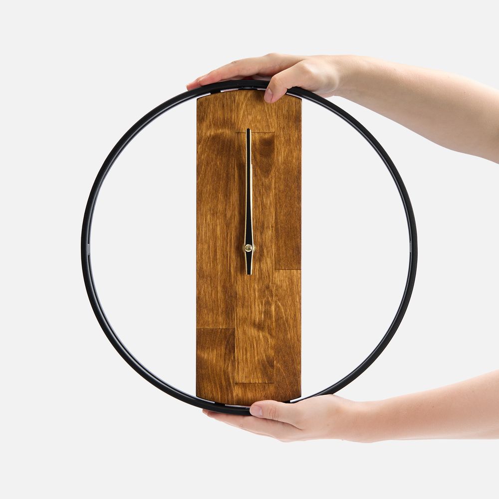 Часы Woodix, черные с коричневым — изображение 5