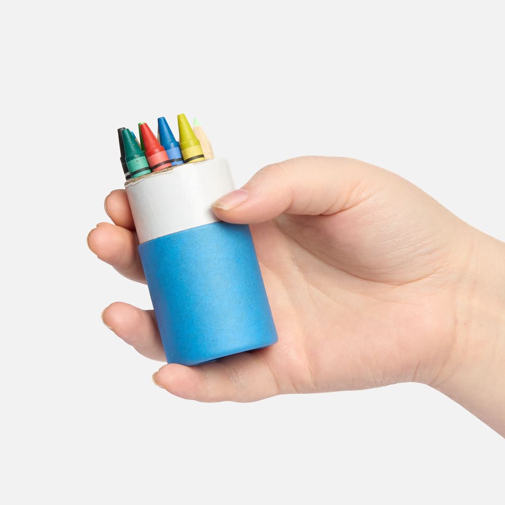 Набор цветных карандашей с мелками Kiddo Tube, голубой с оранжевым — изображение 5