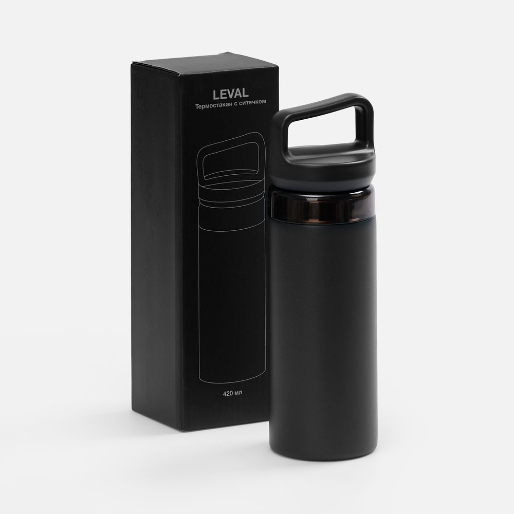 Термостакан Leval с ситечком, черный — изображение 6