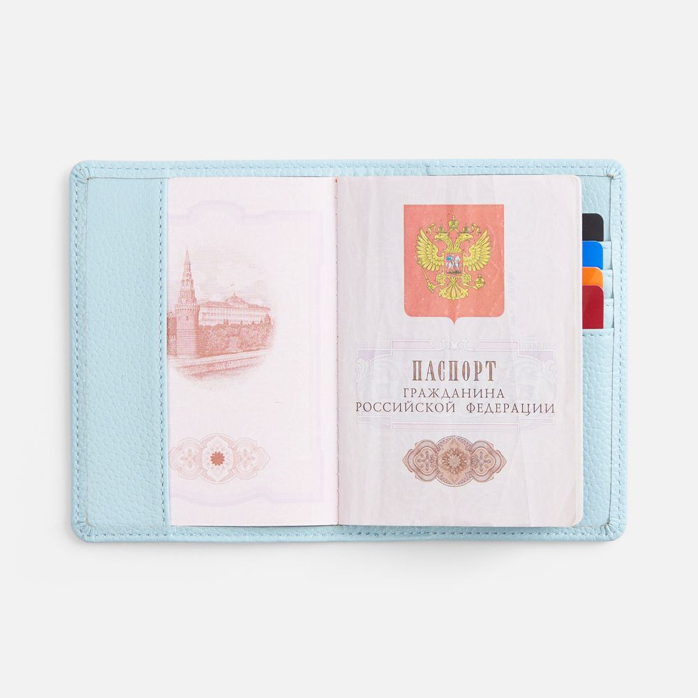 Обложка для паспорта Unison, голубая — изображение 7