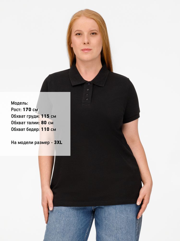 Рубашка поло женская Virma Premium Lady, черная — изображение 12