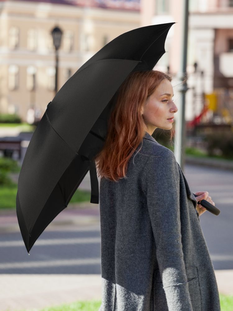 Зонт наоборот Style, трость, черный — изображение 10