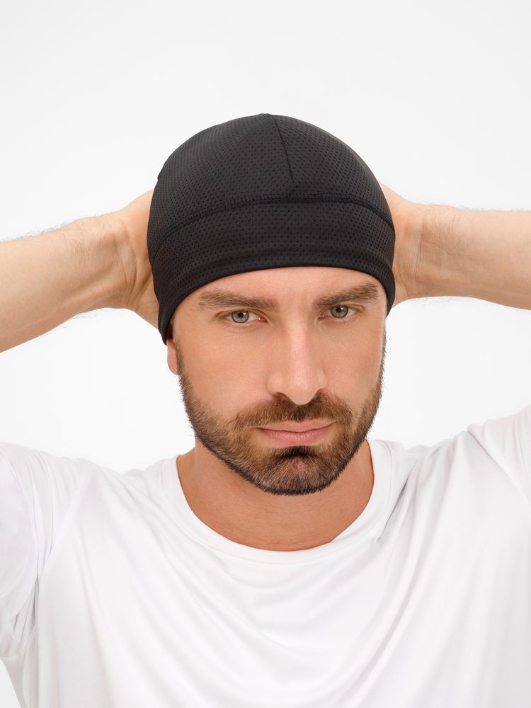 Шапка спортивная GoHead, черная — изображение 6