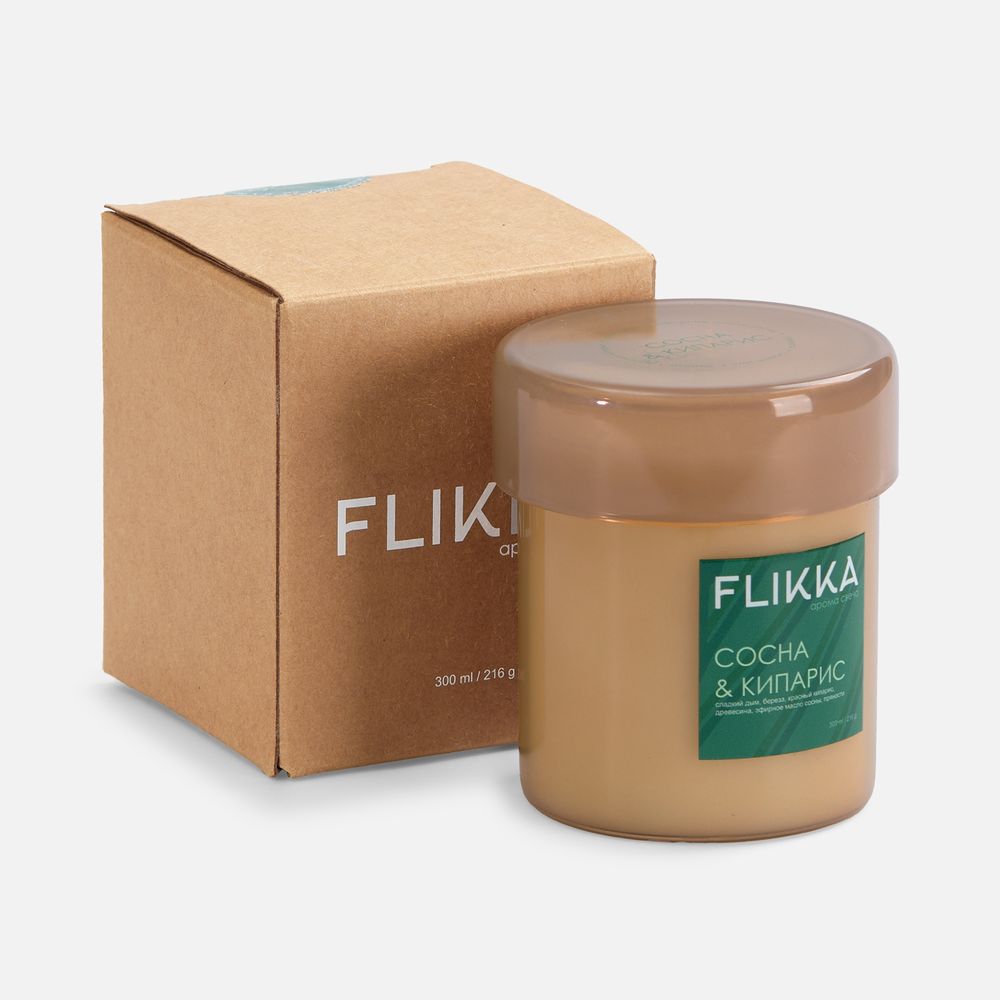 Ароматическая свеча Flikka, сосна и кипарис, бежевая — изображение 10