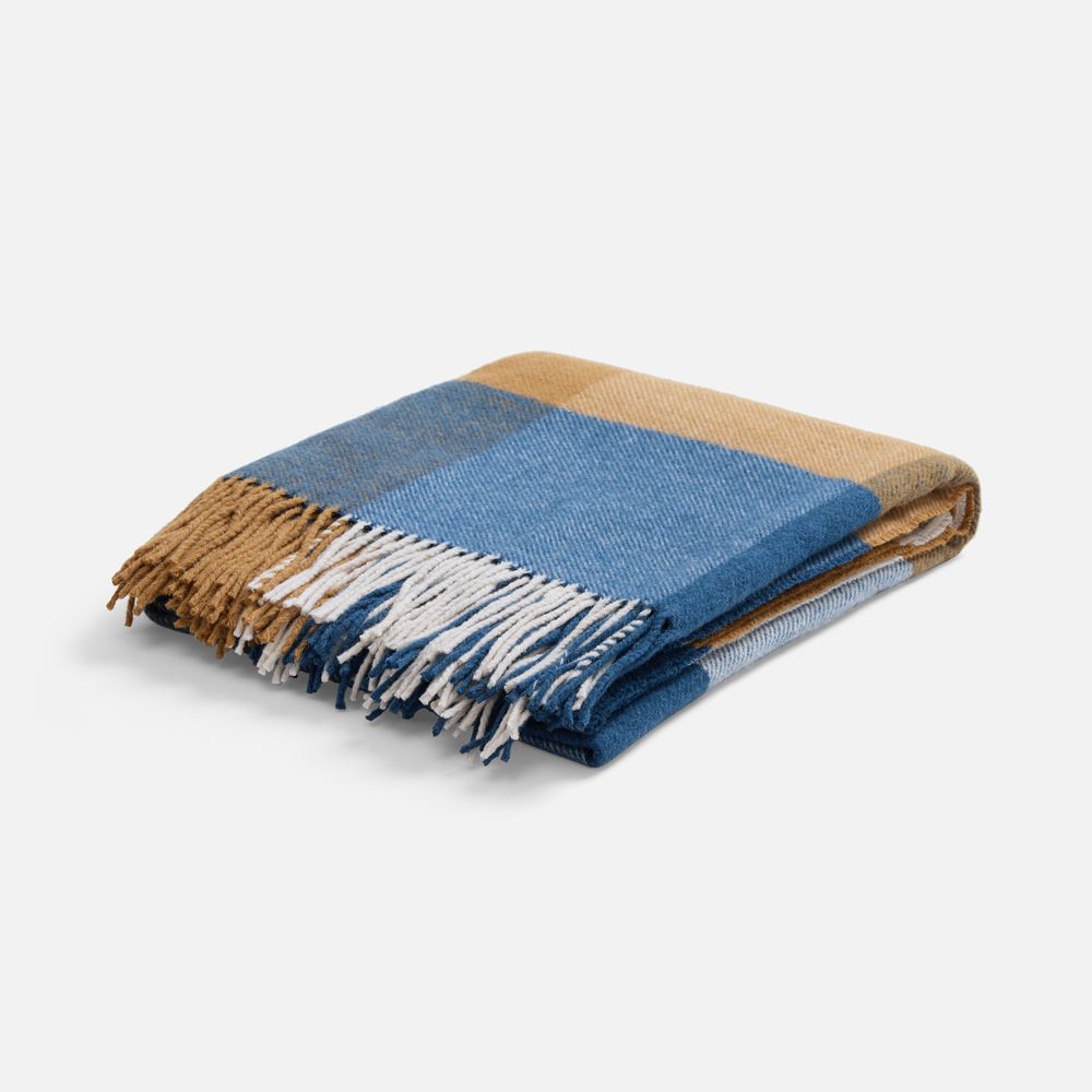 Плед Fleco, синий с коричневым — изображение 3