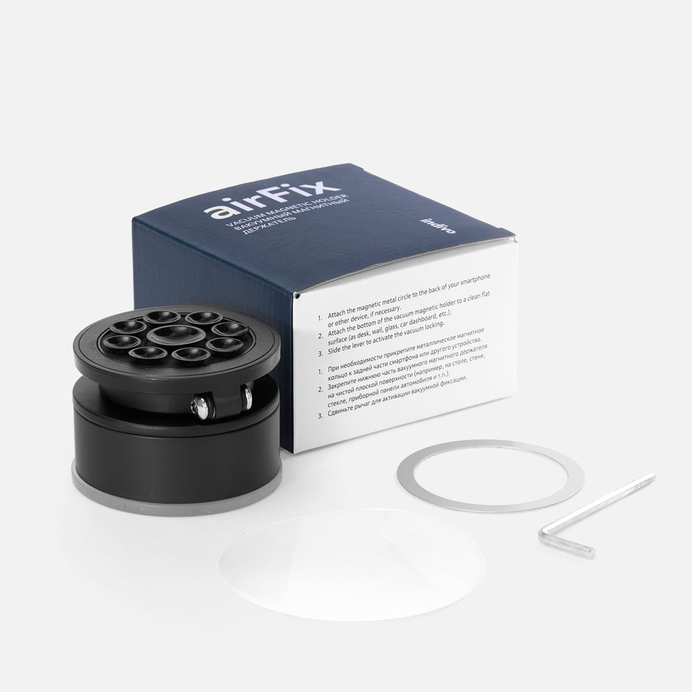 Вакуумный магнитный держатель airFix, черный с серым — изображение 9