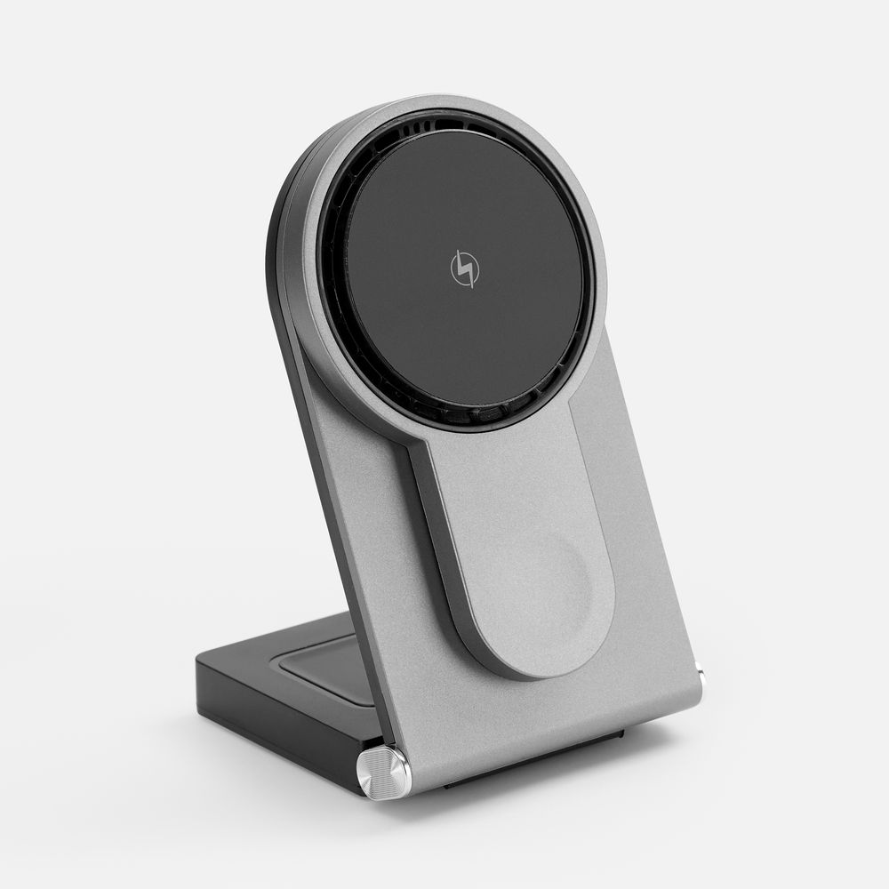 Складная станция беспроводной зарядки transForm, серый металлик — изображение 3