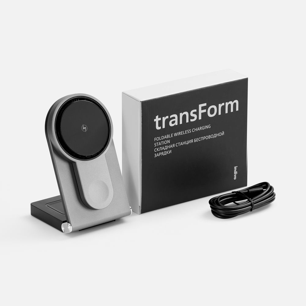 Складная станция беспроводной зарядки transForm, серый металлик — изображение 7
