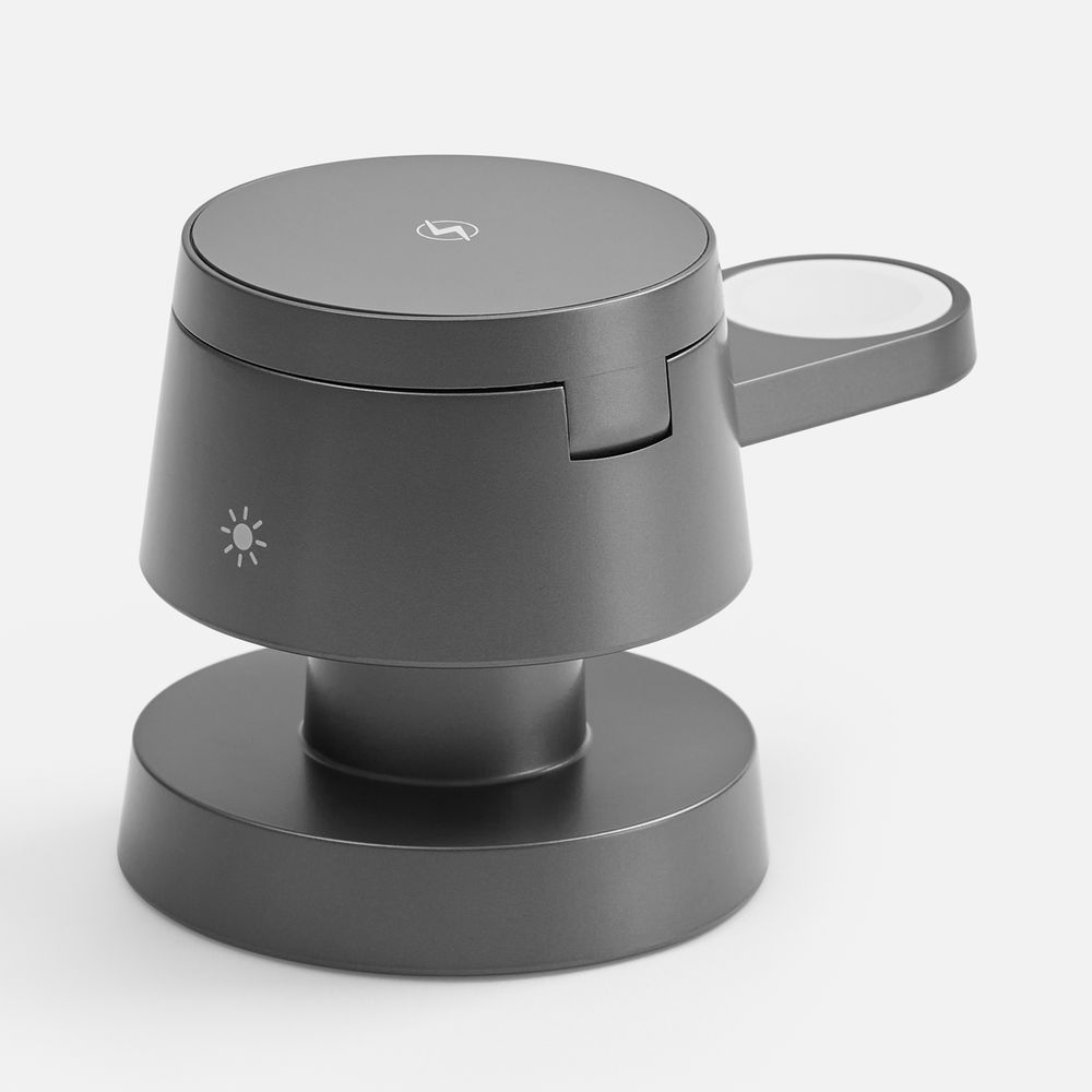 Станция беспроводной зарядки с подсветкой Lume, серая — изображение 4