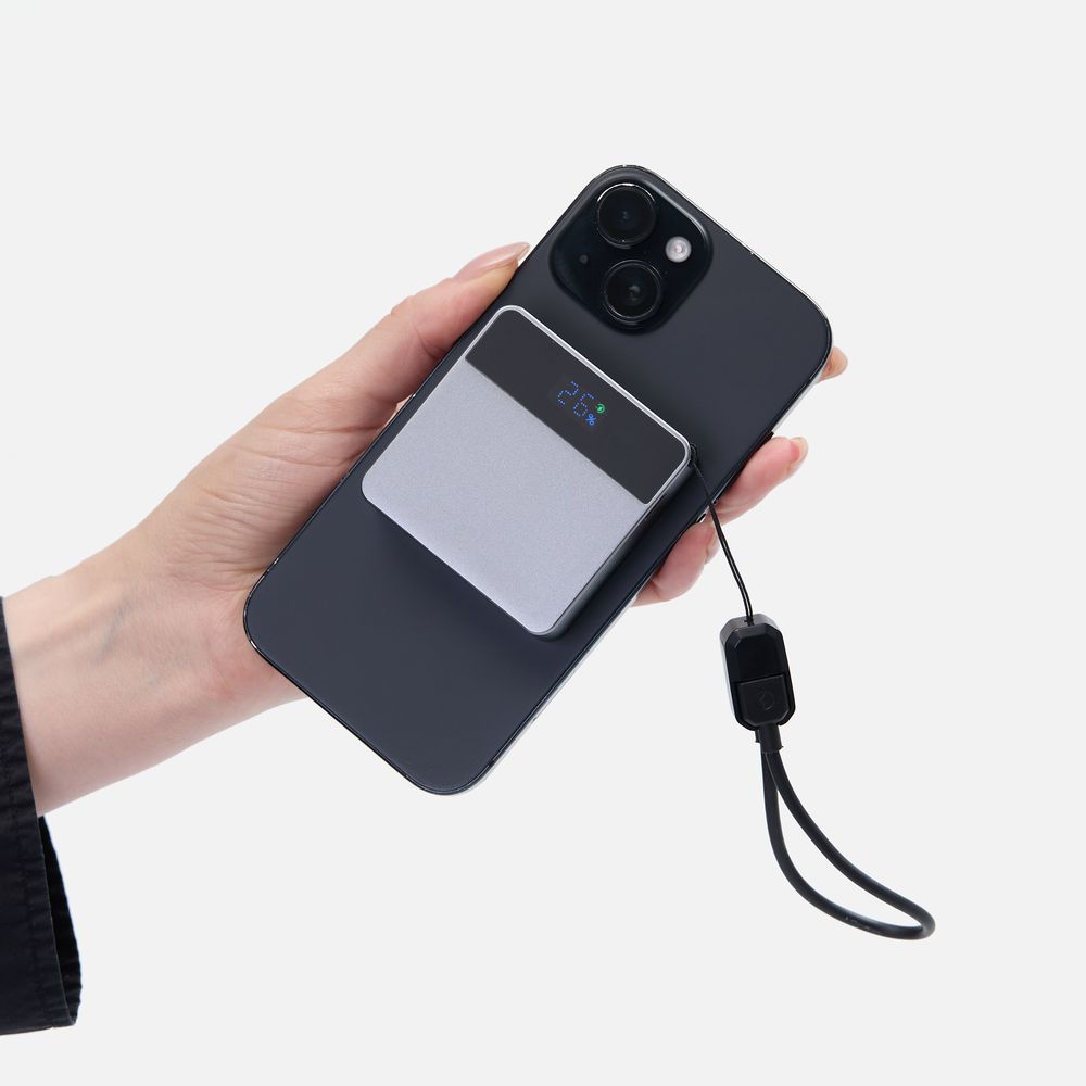 Внешний аккумулятор с беспроводной зарядкой Aura Power 5000 мАч, серый — изображение 7