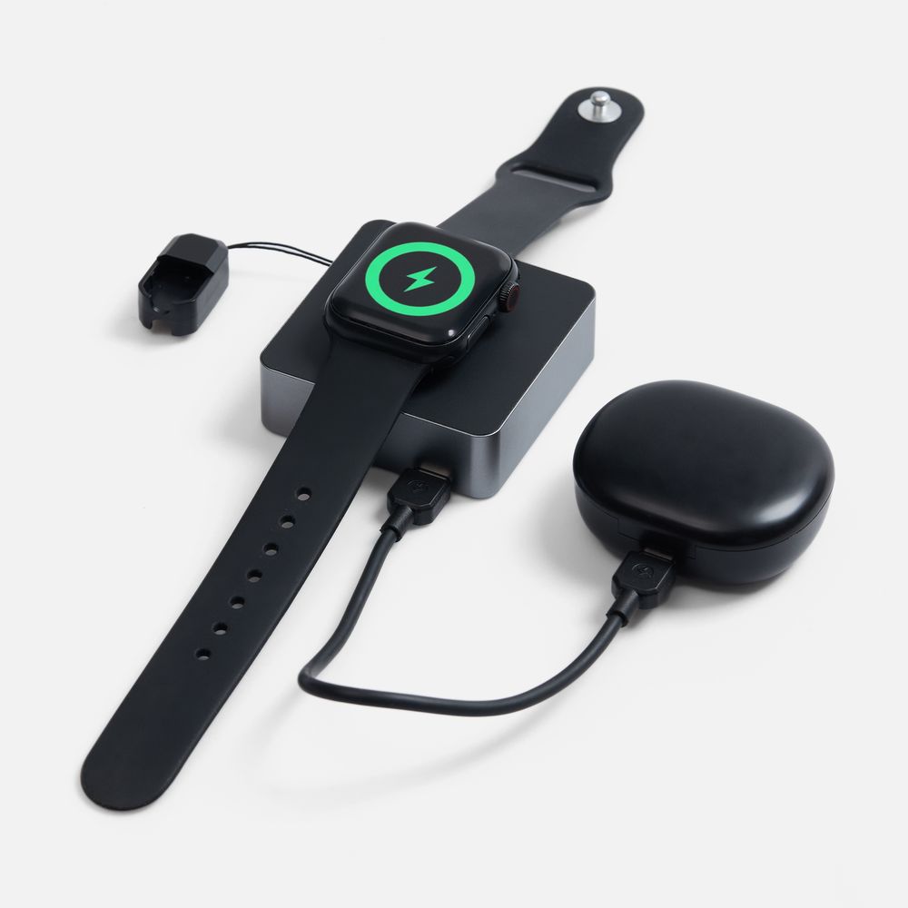 Внешний аккумулятор с беспроводной зарядкой Aura Power 5000 мАч, серый — изображение 5