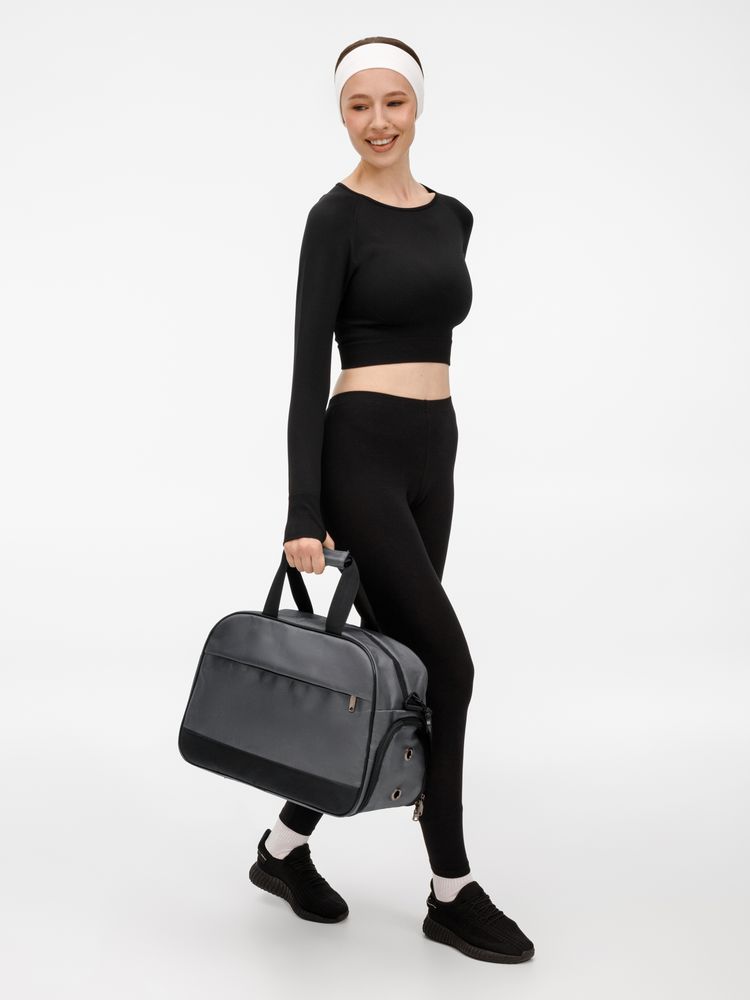 Спортивная сумка Atlantes, светло-серая с черным — изображение 12