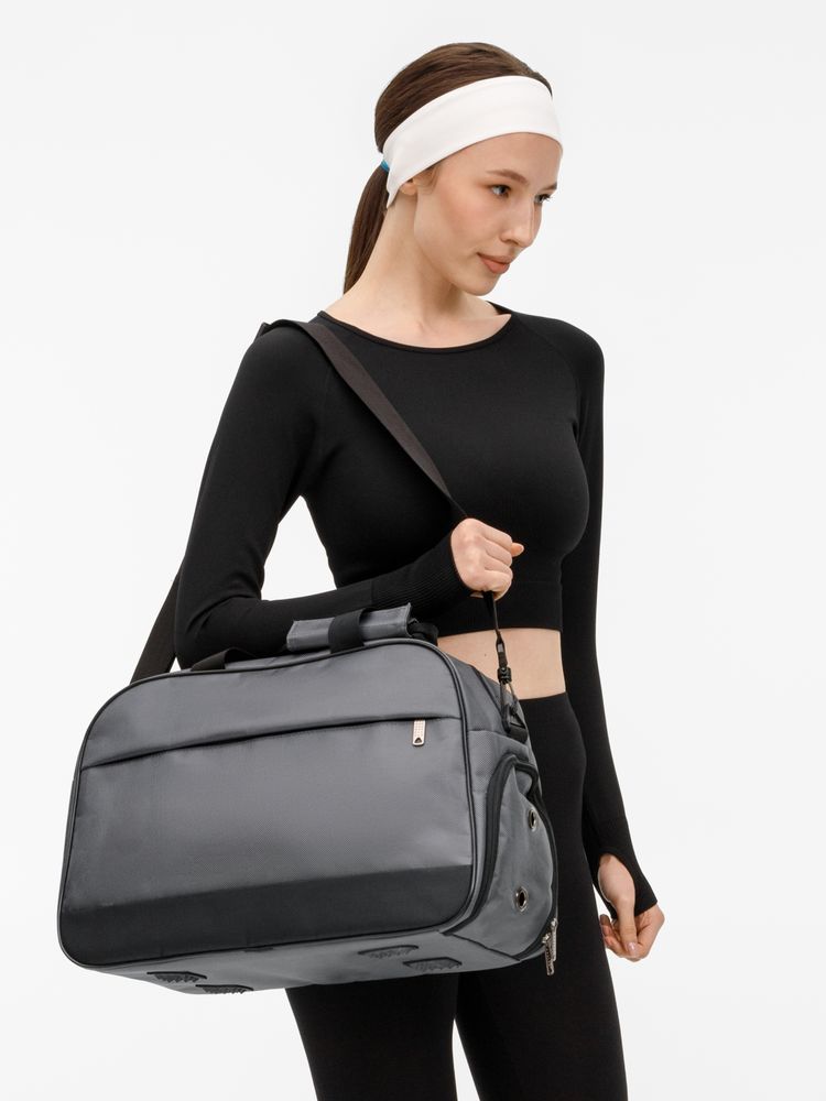 Спортивная сумка Atlantes, светло-серая с черным — изображение 10